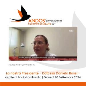 LA NOSTRA PRESIDENTE A RADIO LOMBARDIA PER PARLARE DI PREVENZIONE, ANTICIPANDO OTTOBRE ROSA